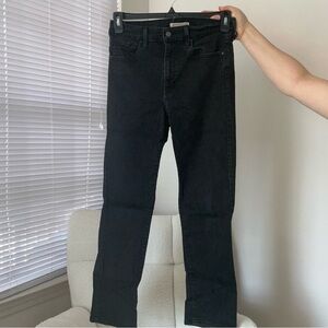 Levi’s high-rise straight jeans women black